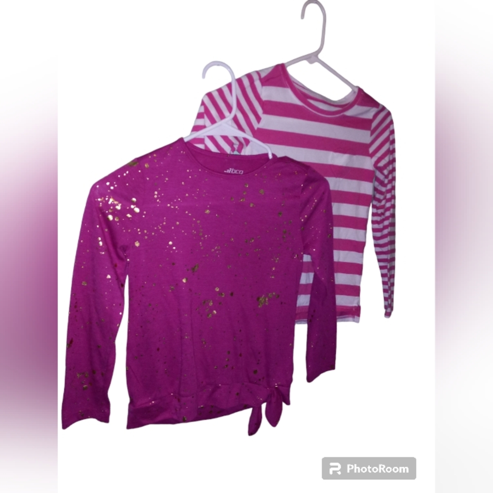 2 long-sleeved blouses for girls 7-8 years old with bcg brand, Wonder Nation